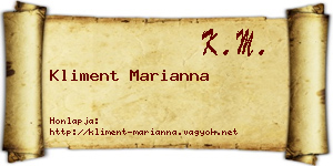Kliment Marianna névjegykártya